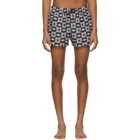 Dolce and Gabbana Black and White Crown Swim Shorts