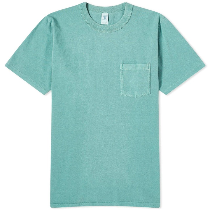Photo: Velva Sheen Men's Pigment Dyed Pocket T-Shirt in Foggy Green