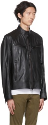 Boss Black Zip Leather Jacket