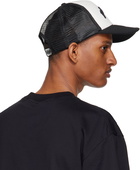 Palm Angels White & Black Curved Logo Trucker Cap