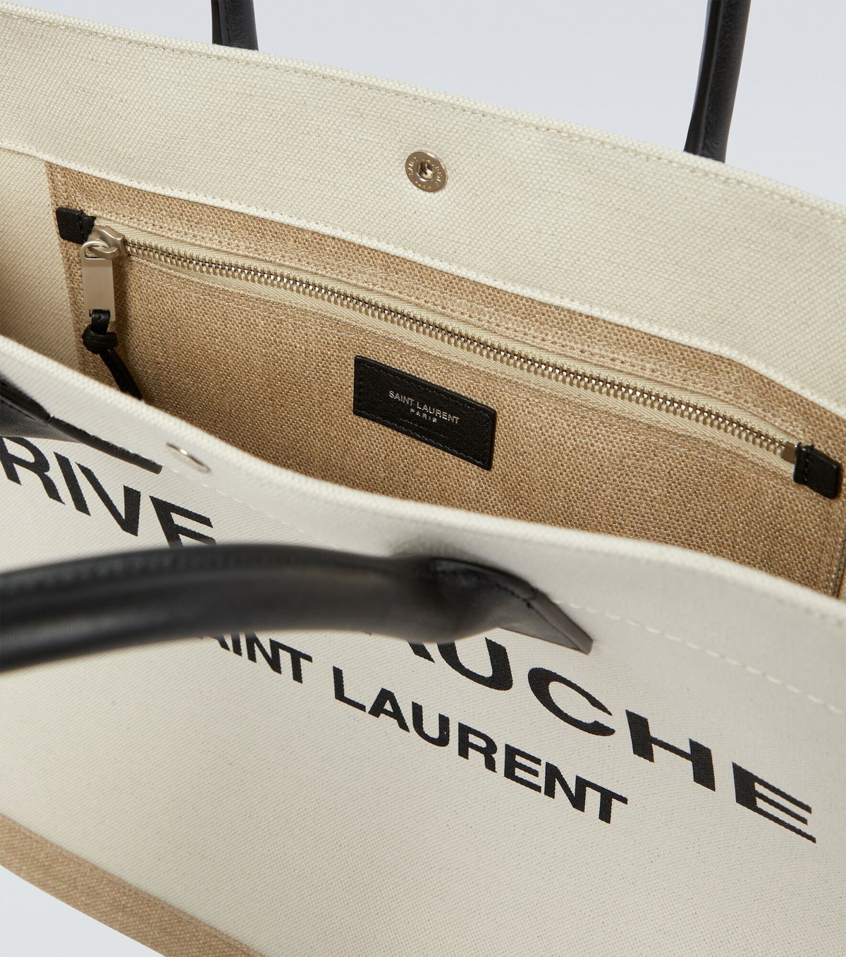 Saint Laurent Men Black Canvas Rive Gauche Clutch