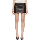 KHAITE Black Jett Leather Miniskirt
