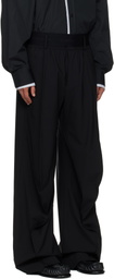 ALAINPAUL Black Knee Shape Tailored Trousers