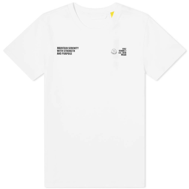 Photo: Moncler Men's Genius 2 1952 Text Logo T-Shirt in White