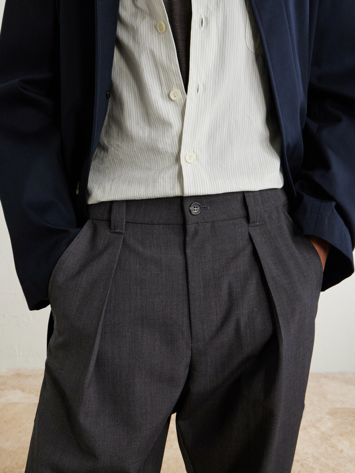 A.P.C. - Renato Wide-Leg Pleated Twill Trousers - Gray