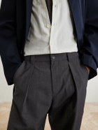 A.P.C. - Renato Wide-Leg Pleated Twill Trousers - Gray