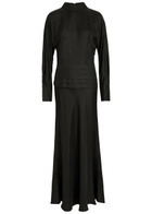 Rohe Tuxedo-style Silk Midi Dress Black