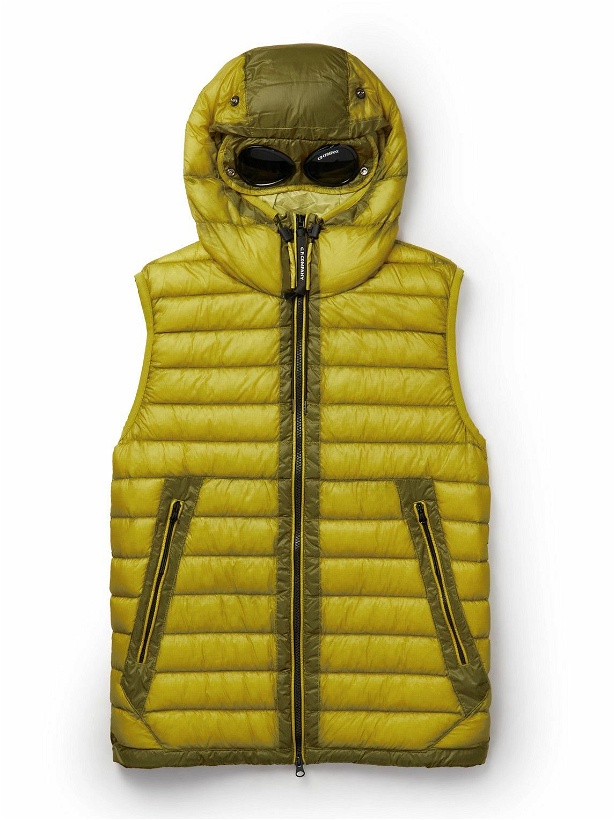 Photo: C.P. Company - Quilted Ripstop Hooded Down Gilet with Goggles - Yellow