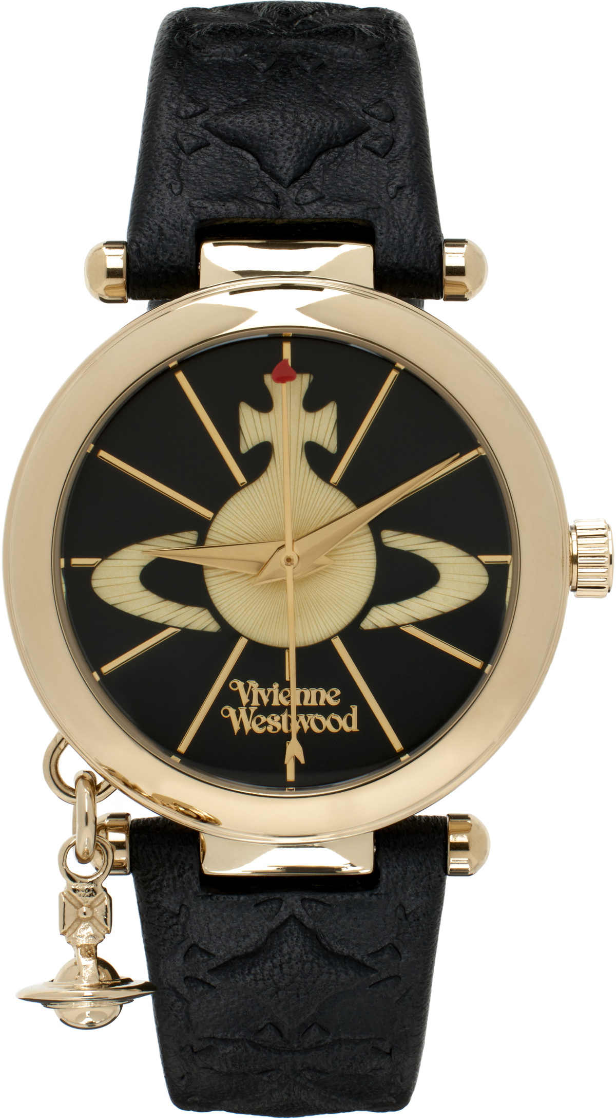 Vivienne Westwood: Black & Gold Orb Watch | SSENSE
