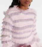 Susan Fang Shirred tulle minidress