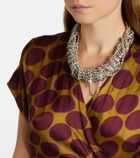 Dries Van Noten Polka-dot satin wrap dress