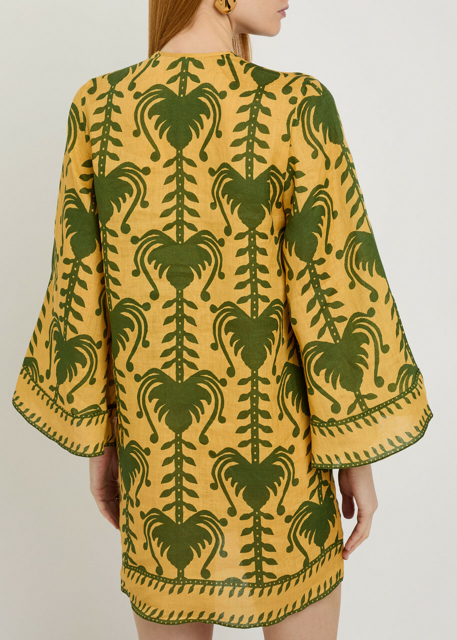 Johanna Ortiz Wild Savannah Printed Linen Tunic Yellow