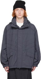 Juun.J Gray Oblique Cut Track Jacket
