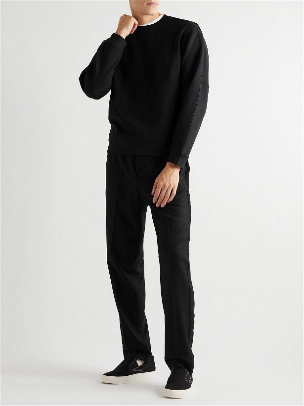 Photo: Theory - Cotton-Blend Jersey Sweatshirt - Black