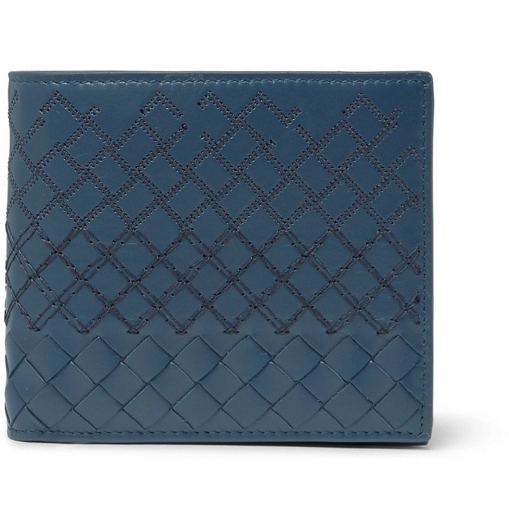 Photo: Bottega Veneta - Embroidered Intrecciato Leather Billfold Wallet - Men - Blue