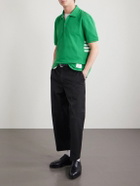 Thom Browne - Logo-Appliquéd Striped Cotton-Piqué Polo Shirt - Green
