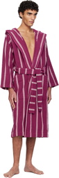 Tekla Pink Terry Hooded Bathrobe