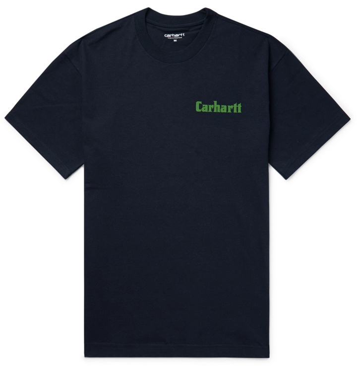 Photo: Carhartt WIP - Industry Logo-Print Cotton-Jersey T-Shirt - Blue