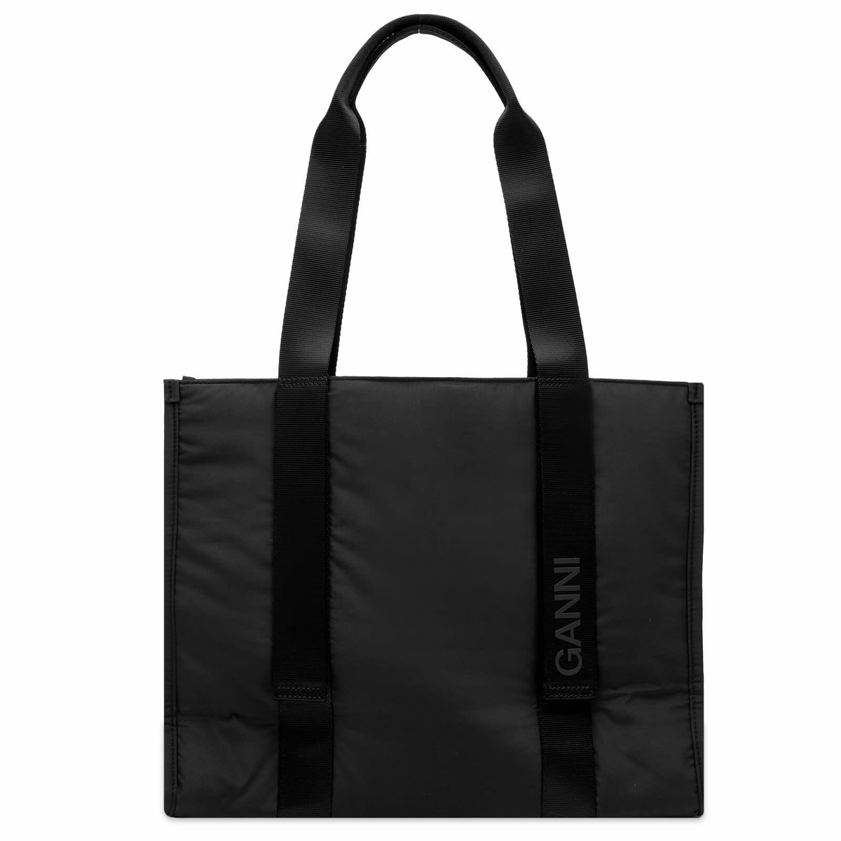GANNI Women's Recycled Tech Medium Tote in Black GANNI