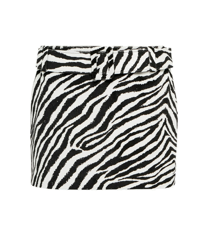 Photo: Alessandra Rich Belted zebra-print cotton miniskirt