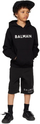 Balmain Kids Black Printed Hoodie