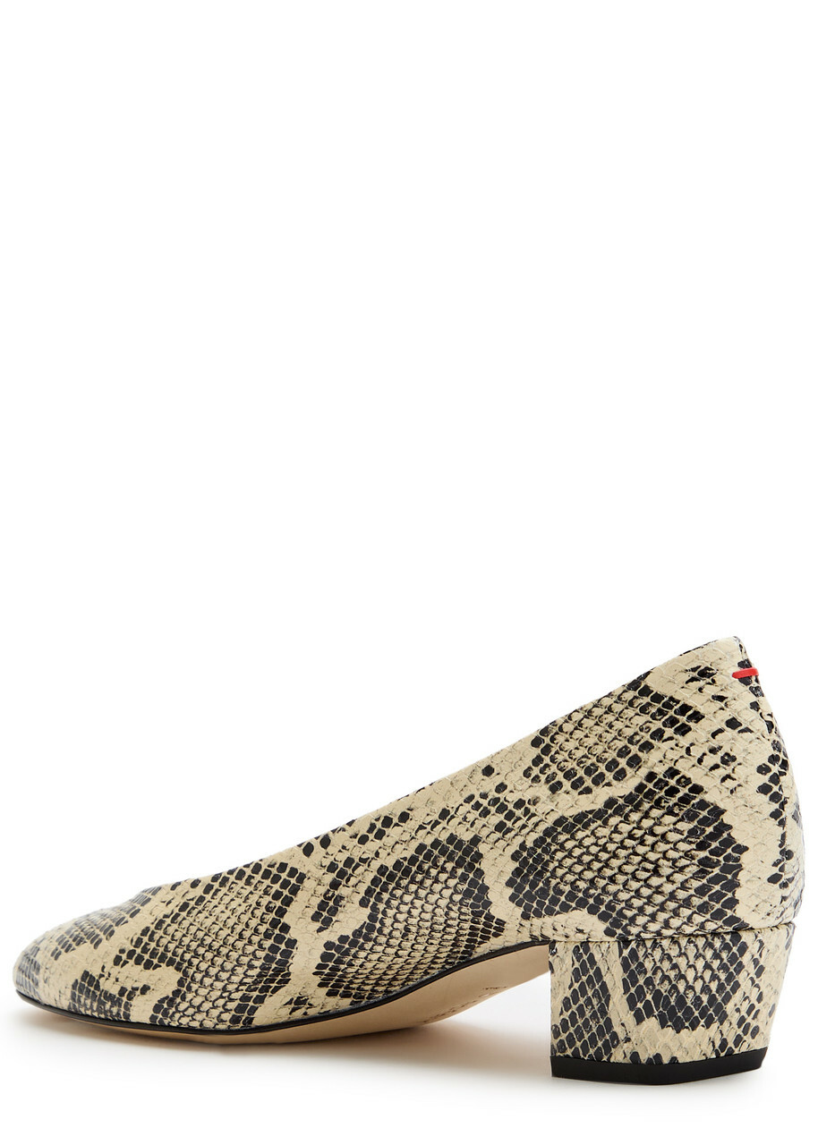 Aeyde Helia 35 Python-effect Leather Pumps