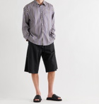 LOEWE - Wide-Leg Wool-Twill Drawstring Shorts - Black