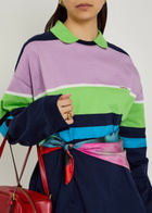 Versace Striped Cotton Mini Sweatshirt Dress Multicoloured