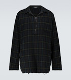 Undercover - Half-zipped checked wool overshirt