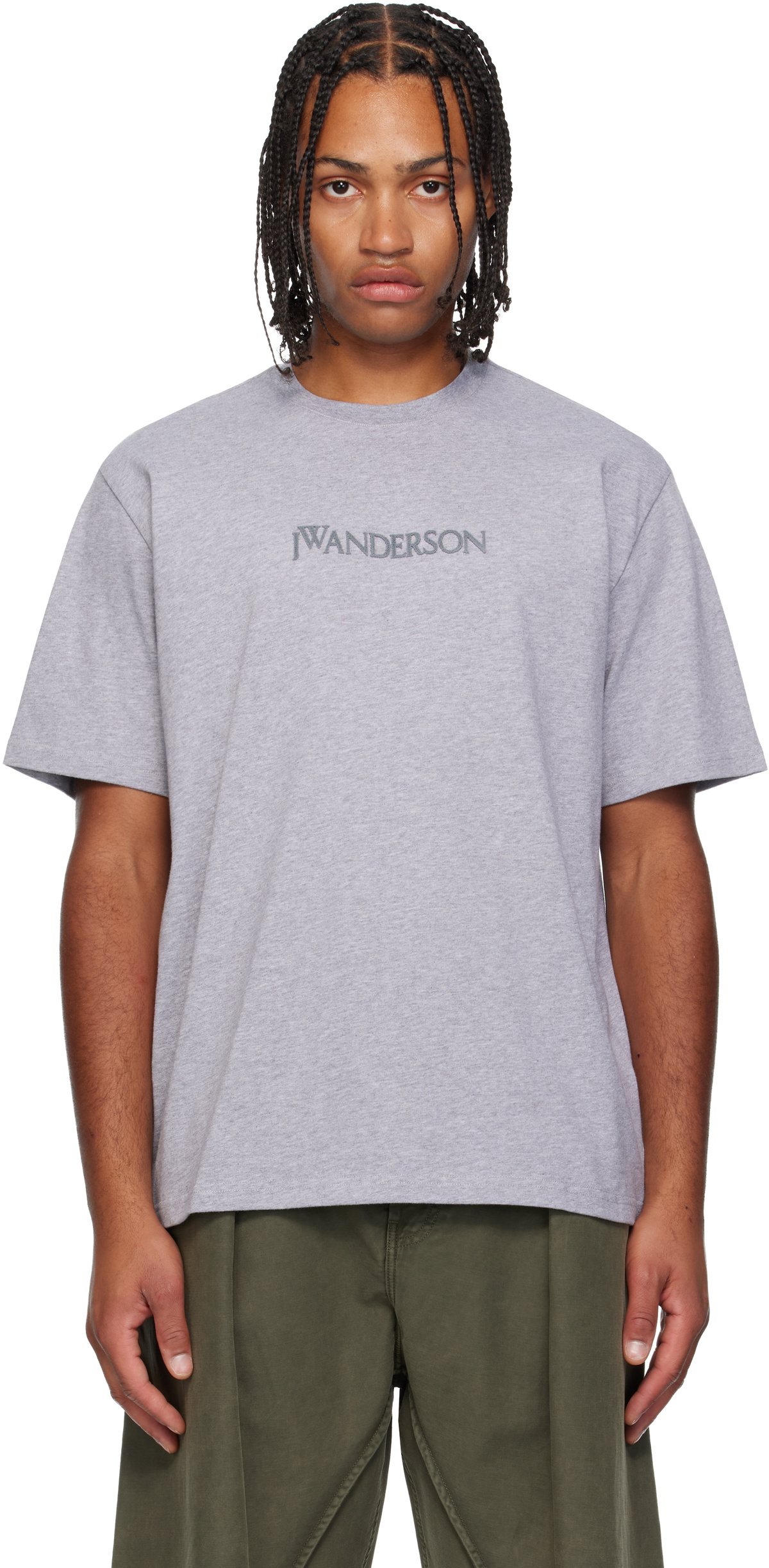 JW Anderson Black Oversized Printed Face T-Shirt JW Anderson