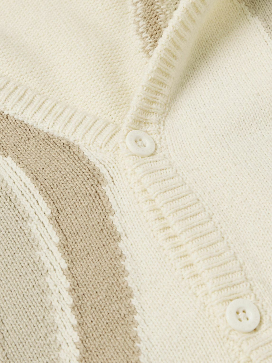DIME - Lightwave Logo-Embroidered Intarsia Cotton-Blend Cardigan 