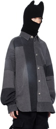AMBUSH Black Patchwork Denim Shirt