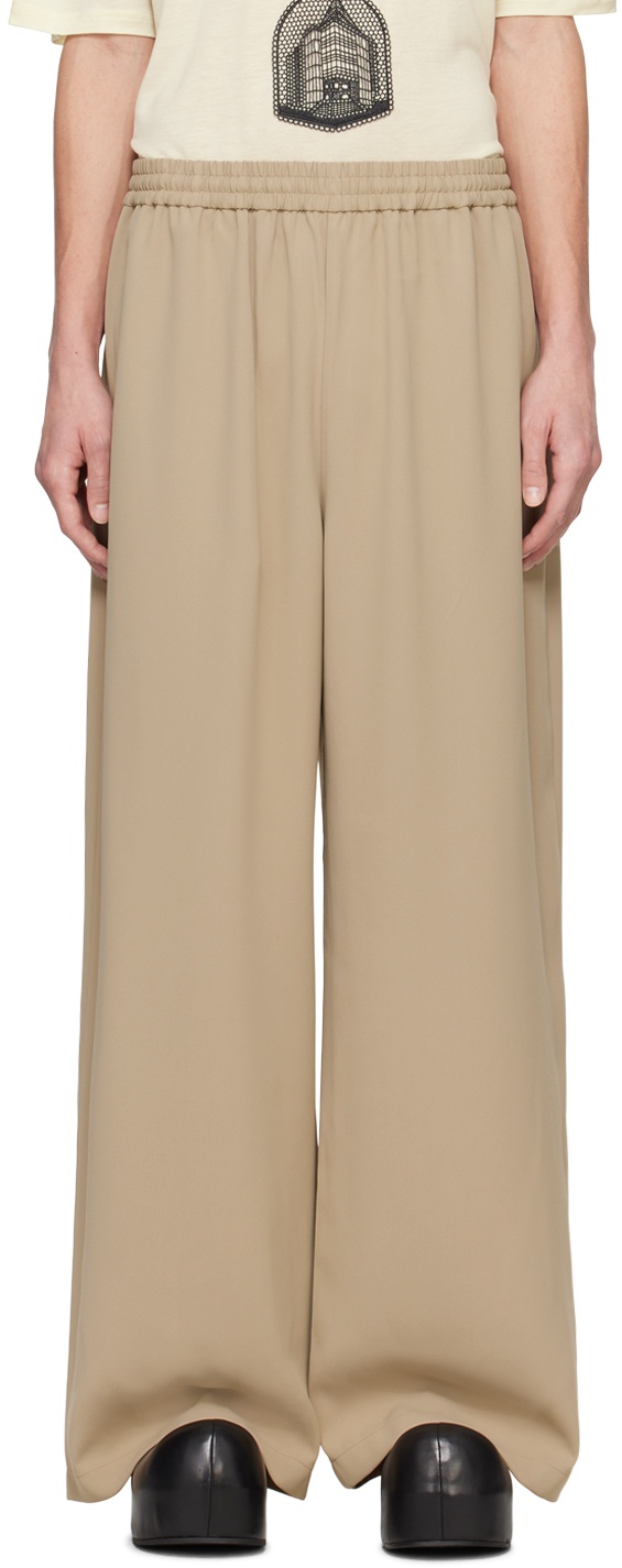 Photo: Acne Studios Beige Embroidered Trousers
