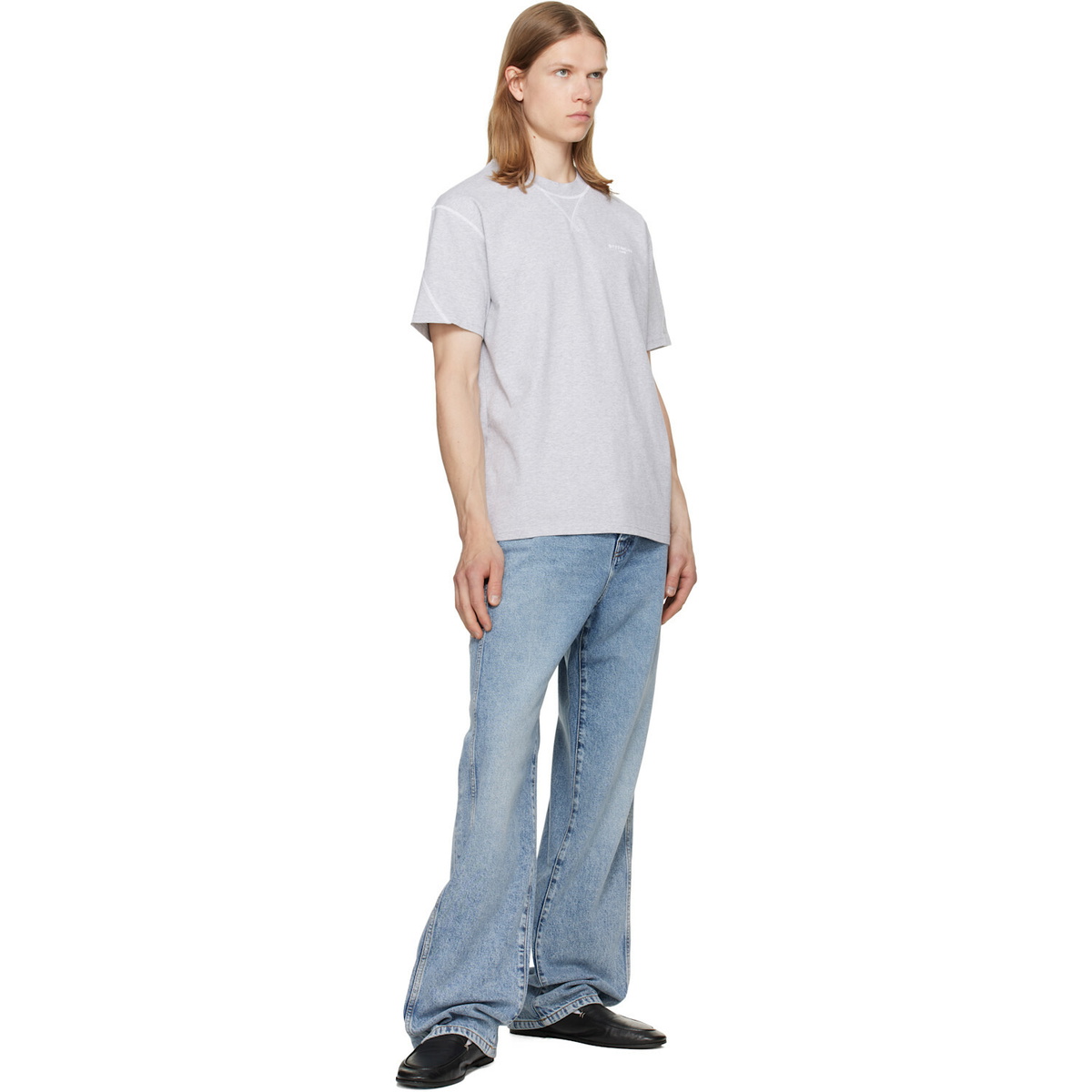 Givenchy Gray Contour Seam Contrasted Stitch T-shirt
