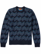 Missoni - Stretch Cotton-Blend Jacquard Sweater - Blue