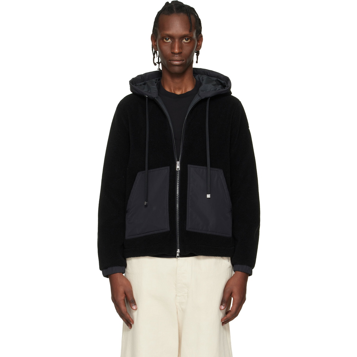 Moncler Black Archivio Zip-Up Cardigan Hoodie