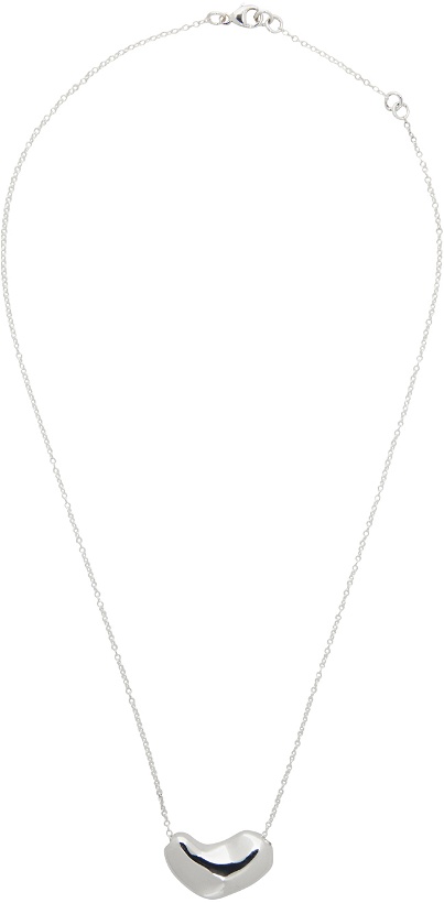 Photo: AGMES Silver Small Sculpted Heart Pendant Necklace