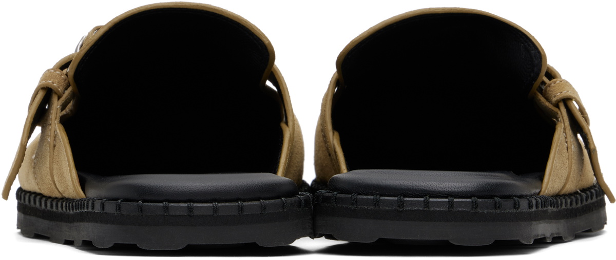 Moschino Beige Suede Slip-on Loafers