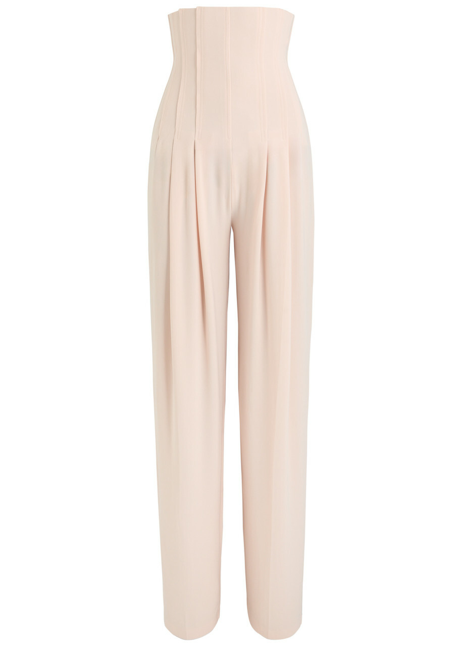Norma Kamali High Waist Stretch-jersey Trousers Light Pink