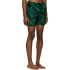 Bather Black Tropical Palms Swim Shorts