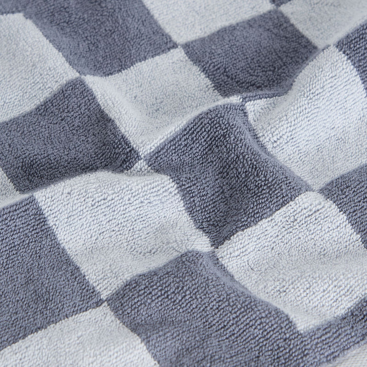 HAY Check Wash Cloth in Steel Blue 