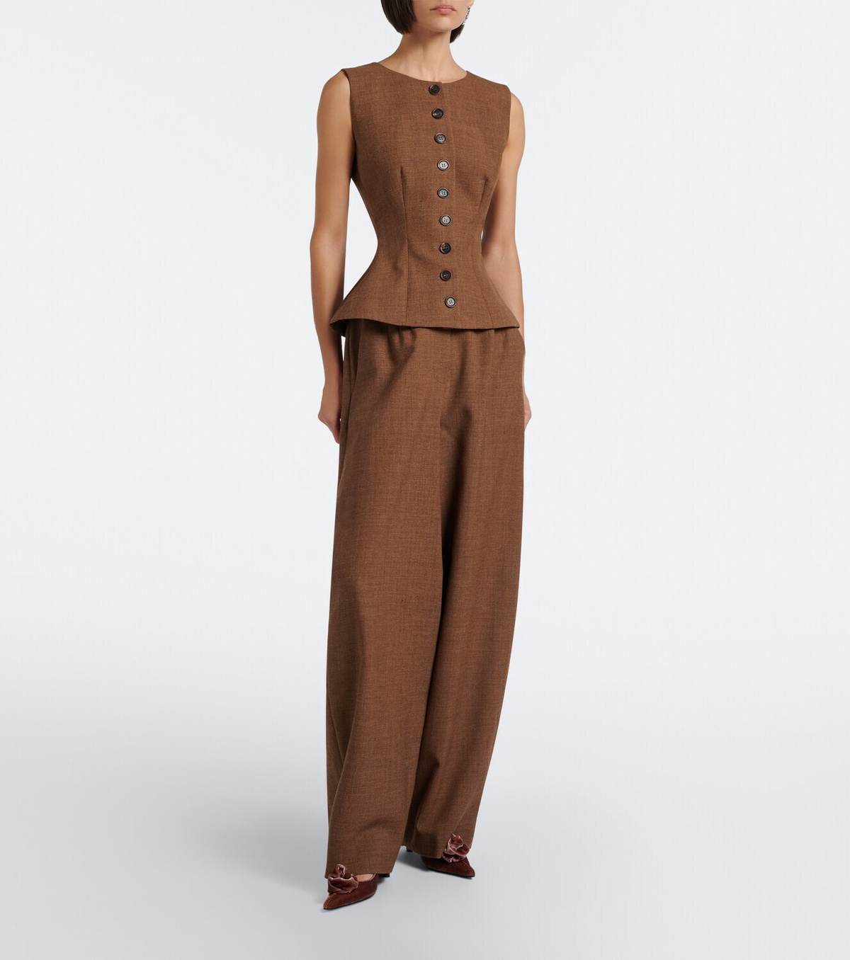 Magda Butrym Virgin wool barrel-leg pants