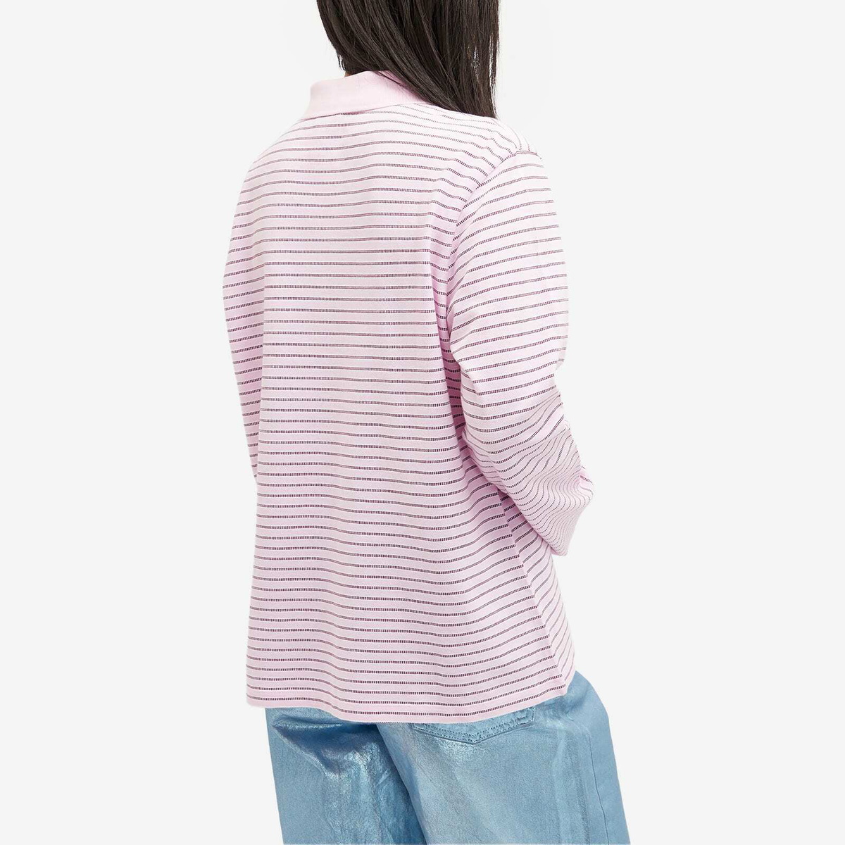Saks Potts Women's Serena Polo Shirt in Berry Stripe