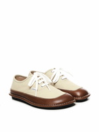 Loewe Bay Canvas And Calfskin Lace-up Shoes