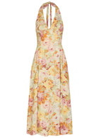 Faithfull The Brand Murano Floral-print Linen Midi Dress Multicoloured