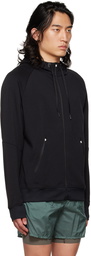 On Black Zipped Hoodie