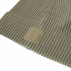 C.P. Company Men's Wool Logo Beanie in Silver Sage