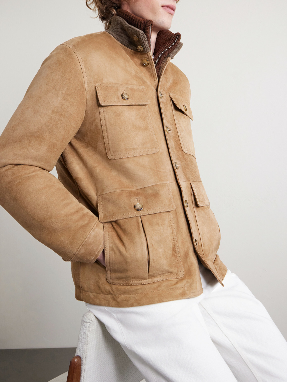 Valstar - Brera Padded Suede Field Jacket - Brown