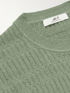 Mr P. - Slim-Fit Pointelle-Knit Cotton-Blend T-Shirt - Green