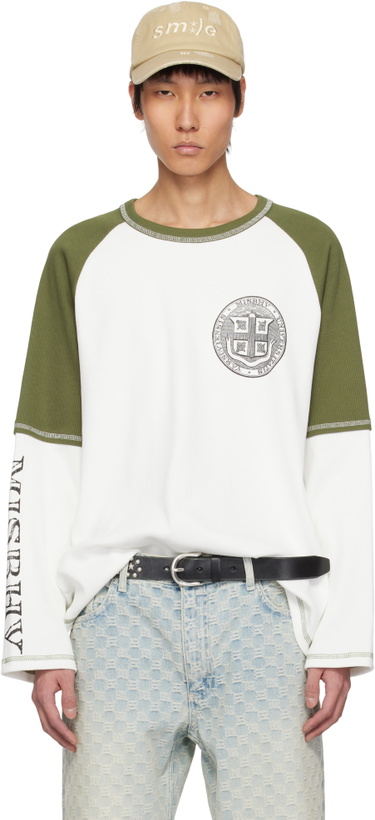 Photo: MISBHV White & Khaki Varsity 70's Longsleeve T-shirt